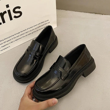 Xajzpa Brown Loafers Women Japanese School Students JK Uniform Shoes Round Toe Women Girls Retro Round Toe Lolita Cosplay Shoes Size 42